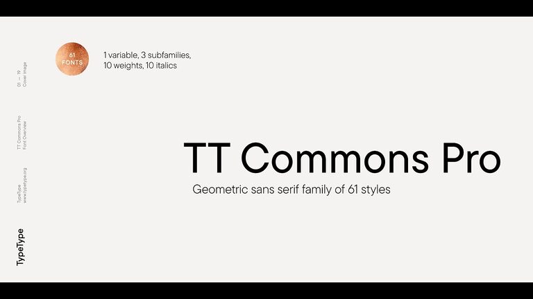Creation TT Commons™ Pro font family (eng sub)