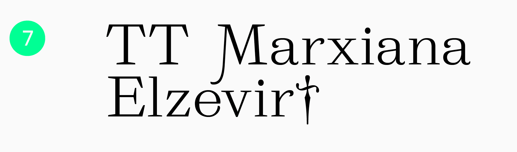 magazine headline fonts TT Marxiana Elzevier