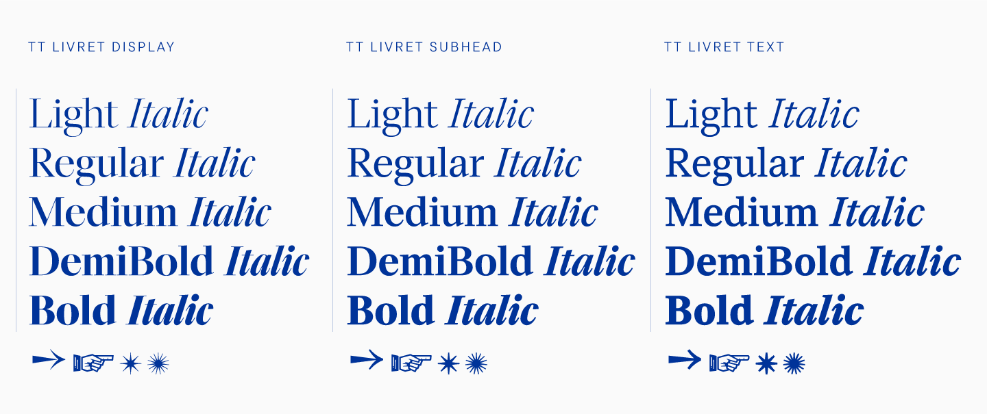 Creation of a modern serif TT Livret