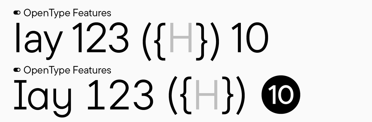 OpenType features