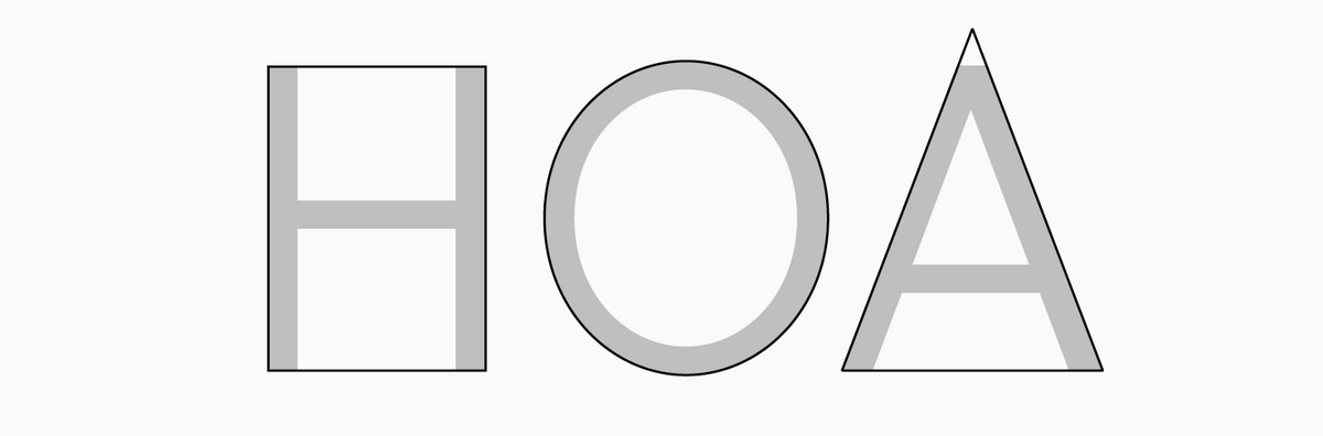 الحروف الدائرية والمستطيلة والمثلثة