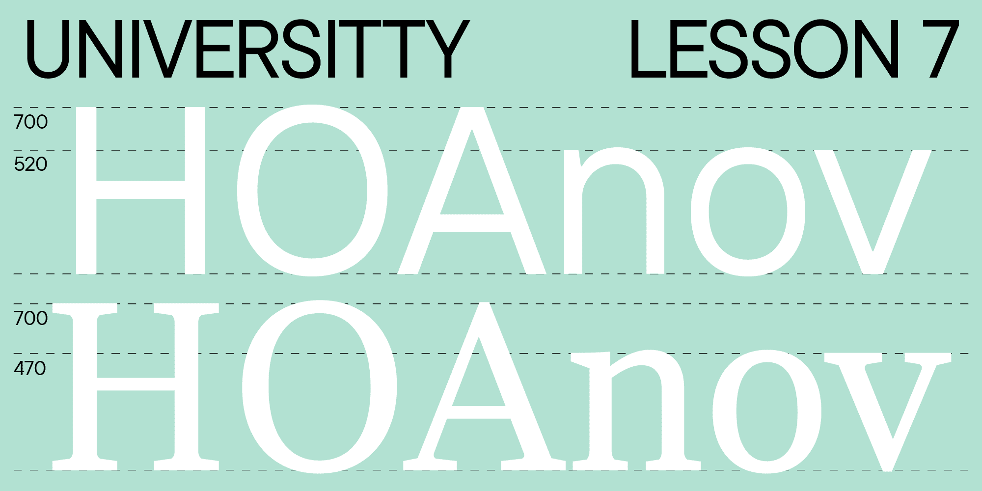 UniversiTTy: Lesson 7. Designing Basic Latin Characters. Glyph Height, Contrast, Optical Sizes