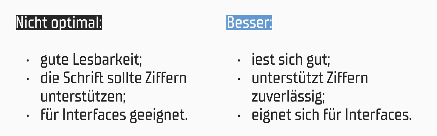 Verwenden Sie eine einheitliche Struktur