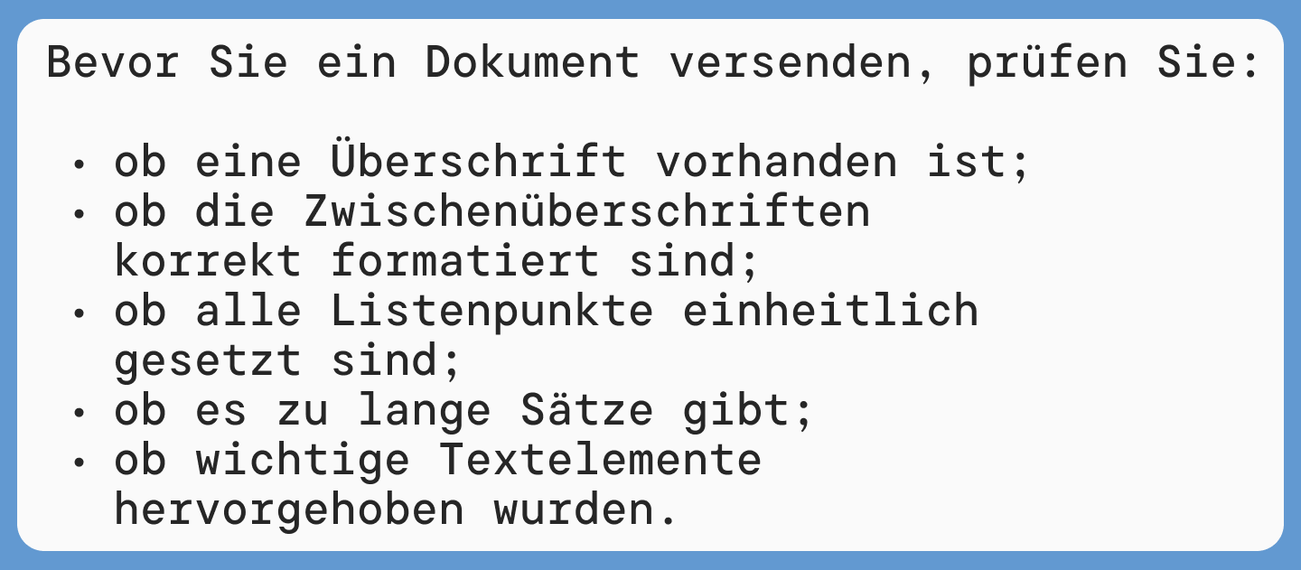 Beispiel 2. Liste in einer Anleitung