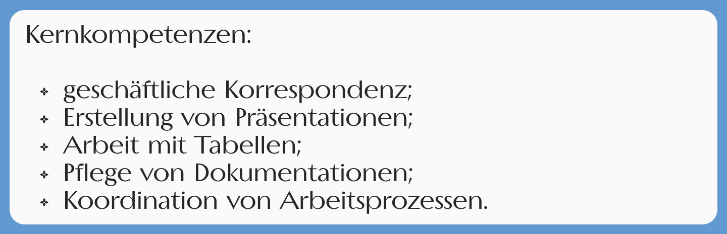 Beispiel 5. Liste im Lebenslauf