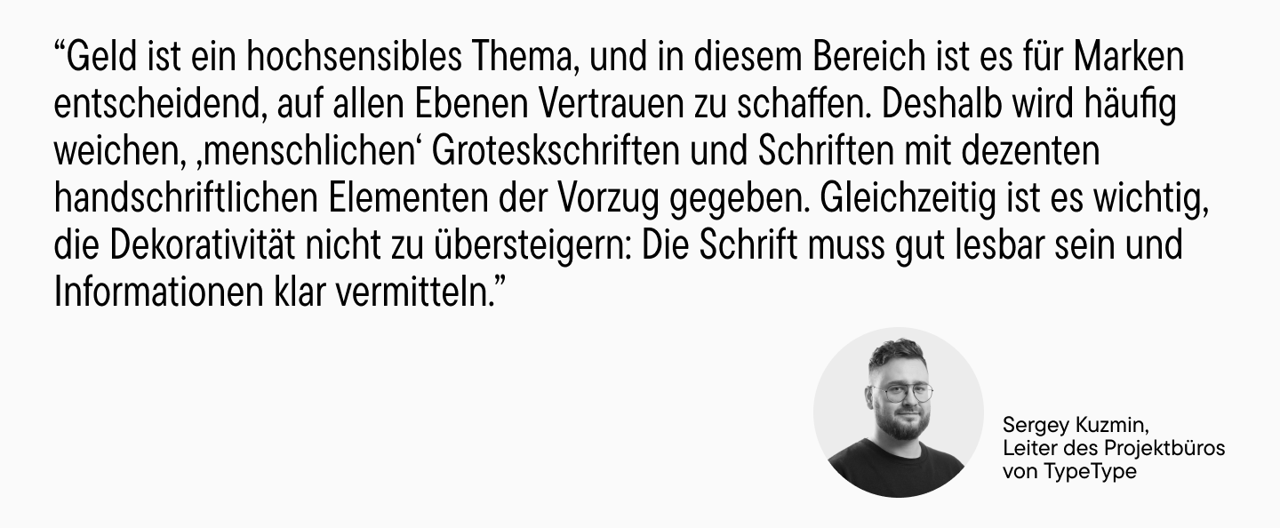Schriften im Finanzsektor: Merkmale und Tendenzen