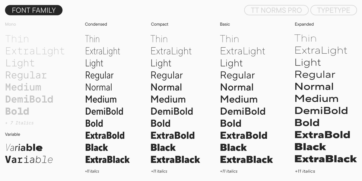 TT Norms® Pro Schriftart | TypeType®