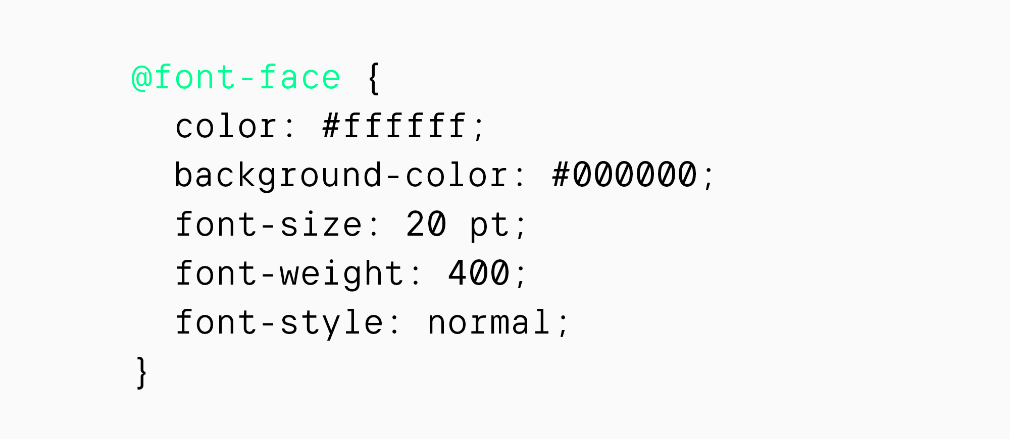 Color, style and font size on the site