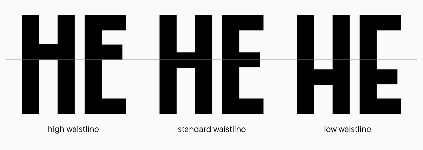 Waistline of&nbsp;a&nbsp;letter