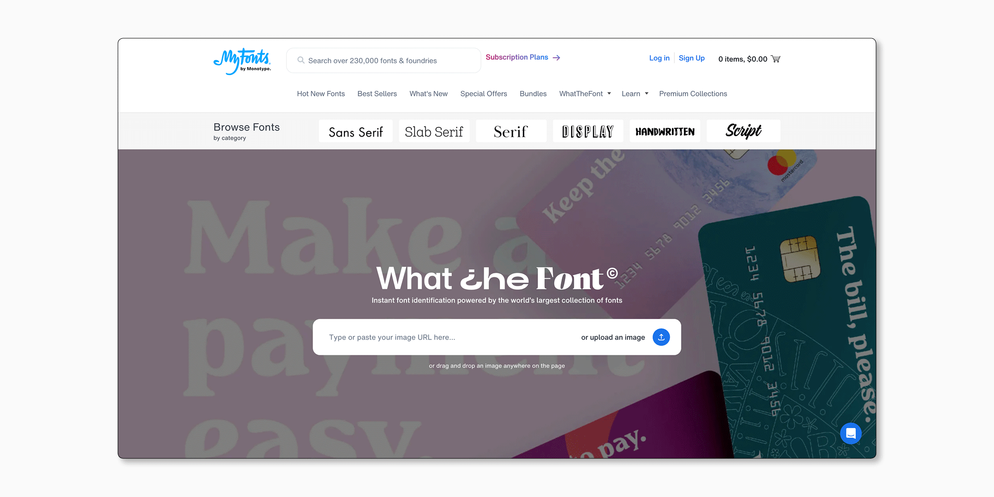 Online services to identify fonts by image