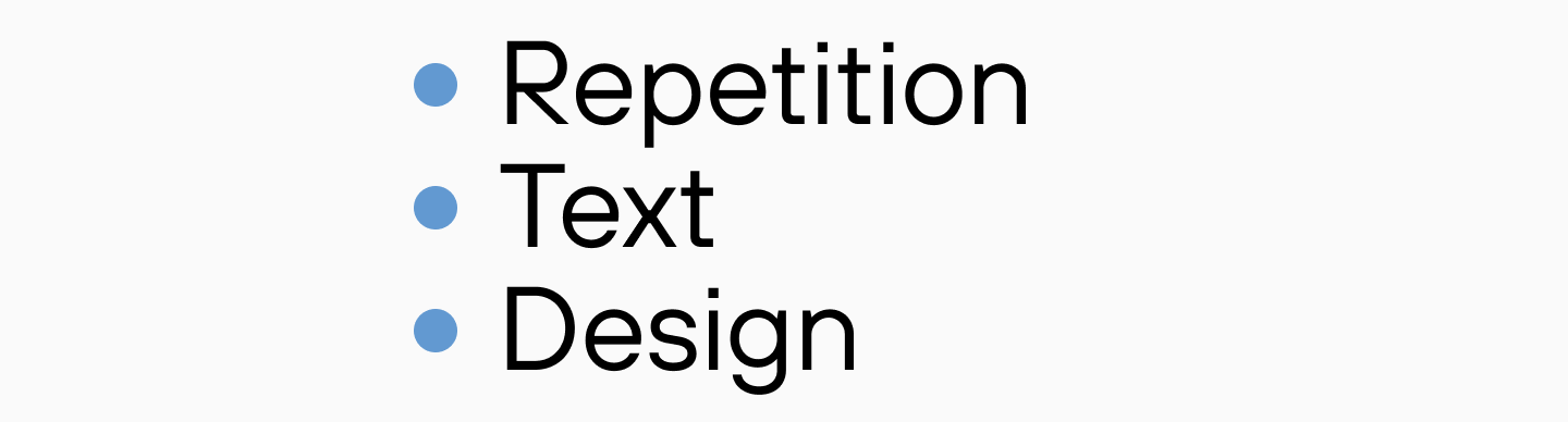 Main types of repetition: