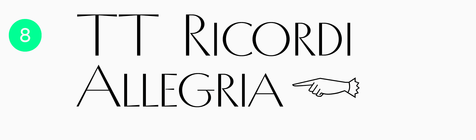 headline design font TT Ricordi Allegria