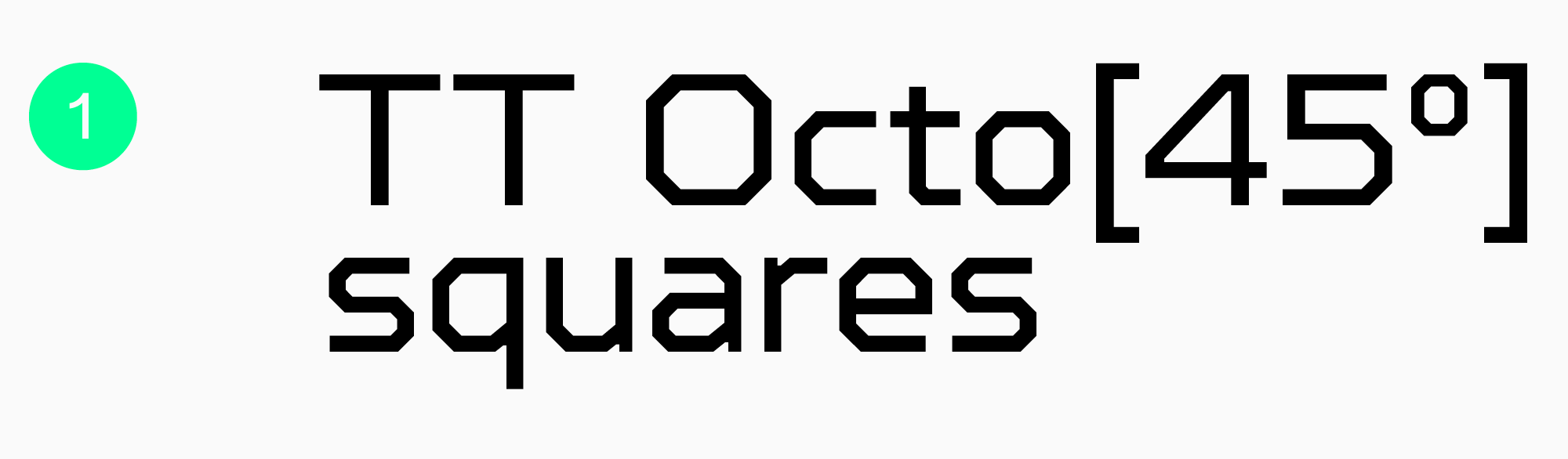 Futuristic gaming font TT Octosquares