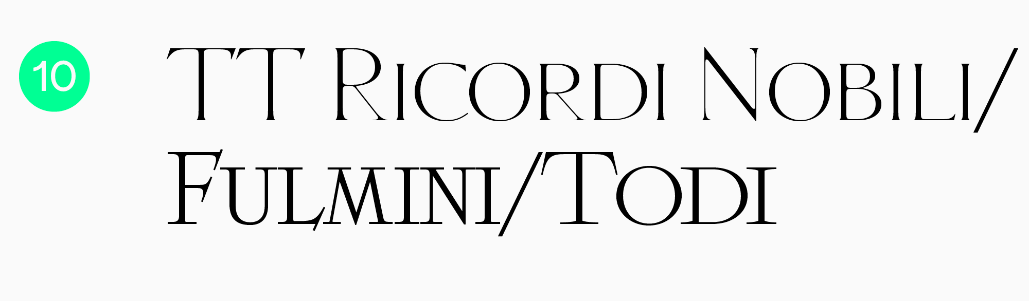 best packagin fonts TT Ricordi