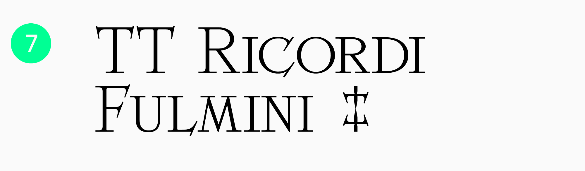 TT Ricordi Fulmini best font for posters designing