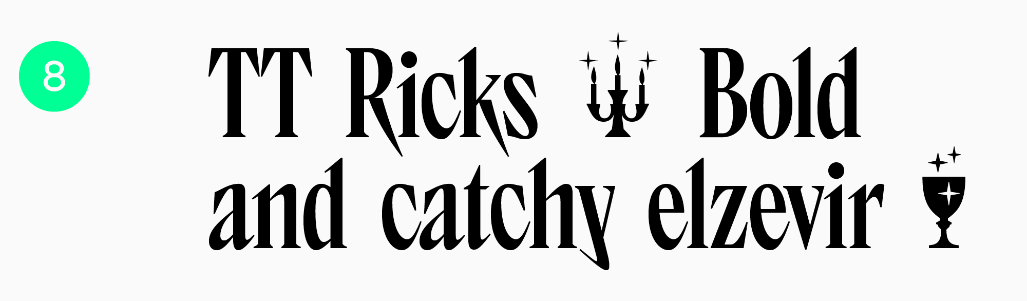 TT Ricks poster typeface