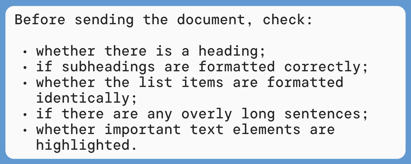 Example 2. List in an Instruction