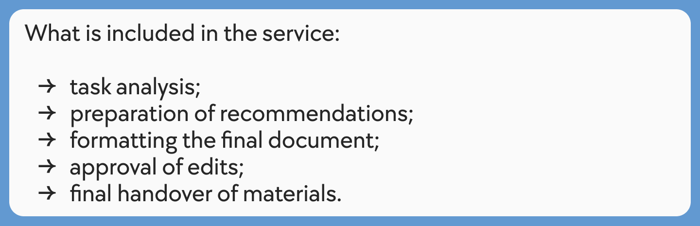 Example 4. List on a Website or Service Card