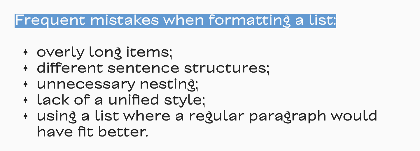 Example 7. List with Errors