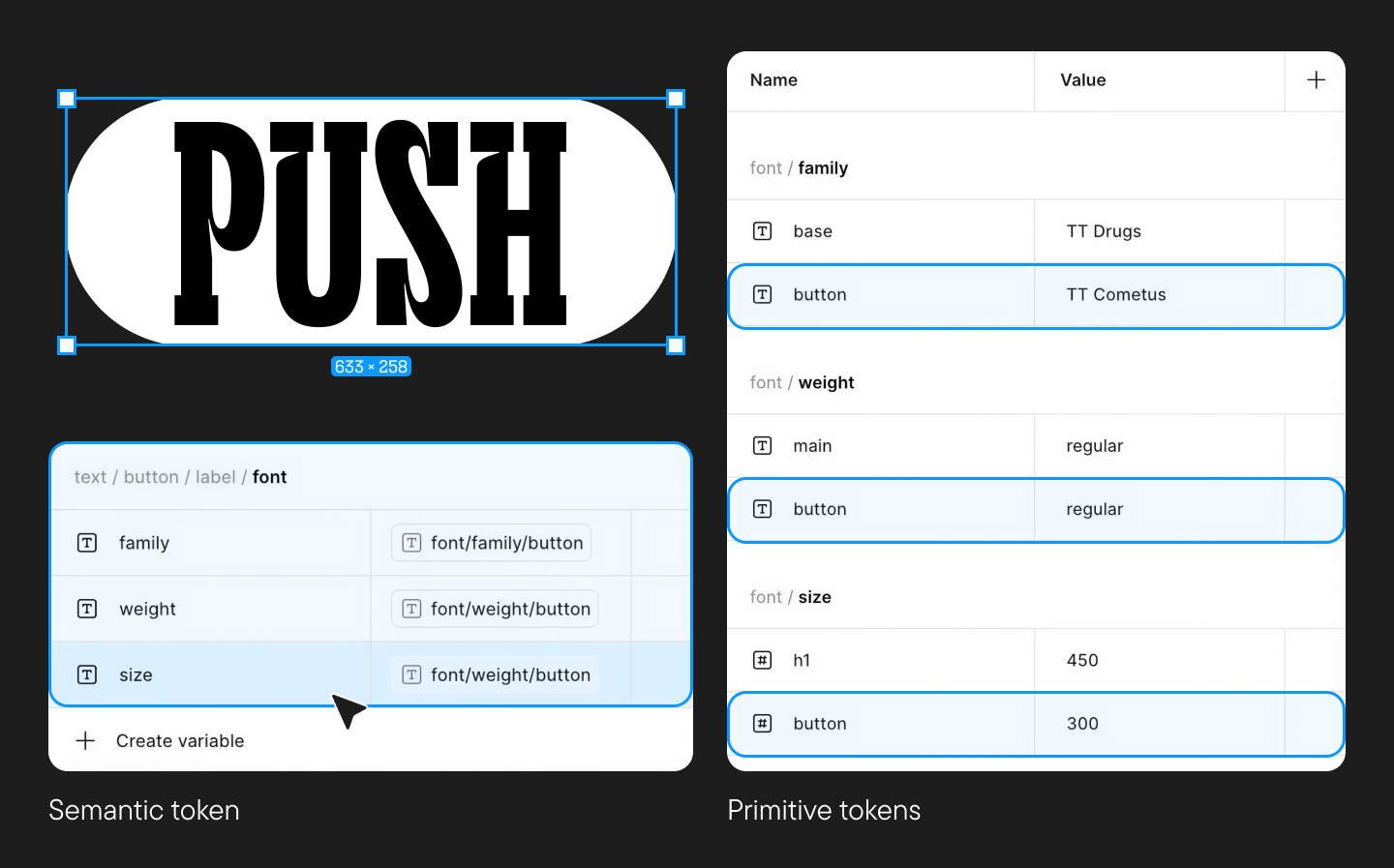Primitive (base) and semantic tokens&nbsp;