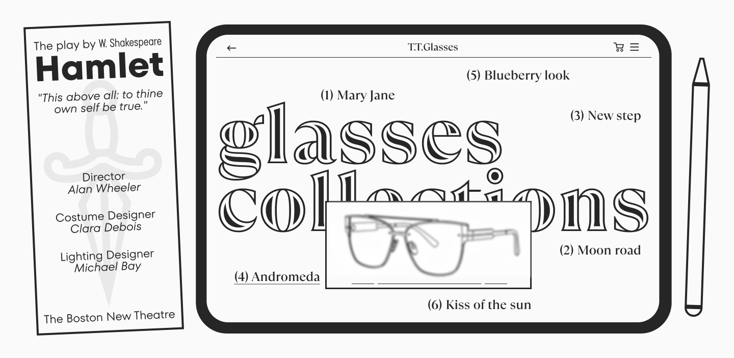Examples of serif typography used in branding, advertising, and visual communication