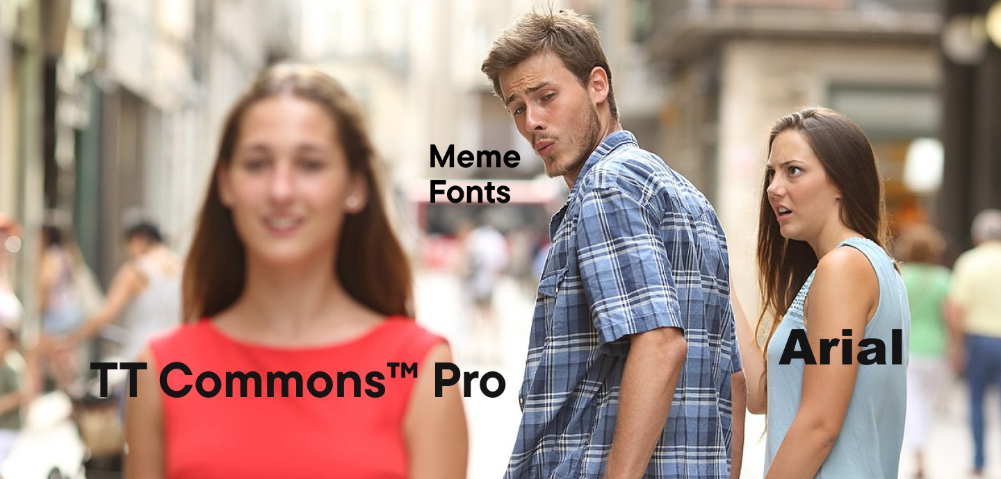 TT&nbsp;Commons&trade; Pro statt Arial