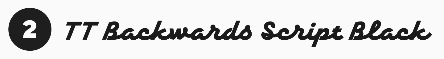 TT&nbsp;Backwards Script Black