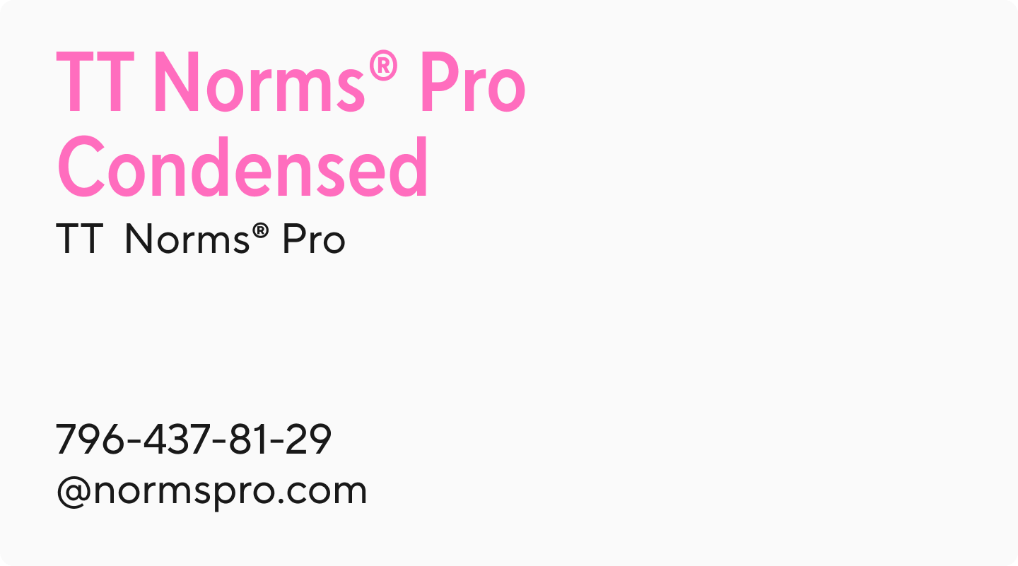 TT&nbsp;Norms&reg; Pro + TT&nbsp;Norms&reg; Pro Condensed