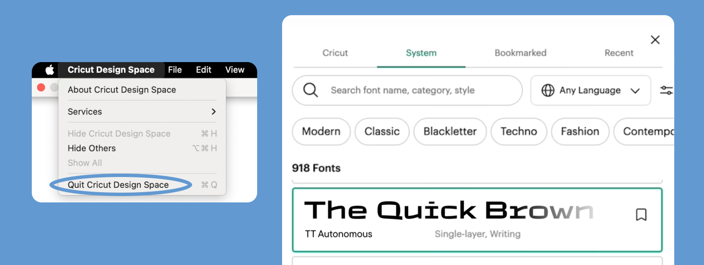 Tipps f&uuml;r die Verwendung von Schriftarten in&nbsp;Cricut Design Space